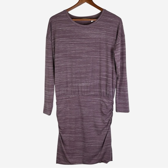 Athleta Avenues Blouson Mini Dress Size S Ruched Sides Super Soft Mauve Casual - Picture 3 of 12